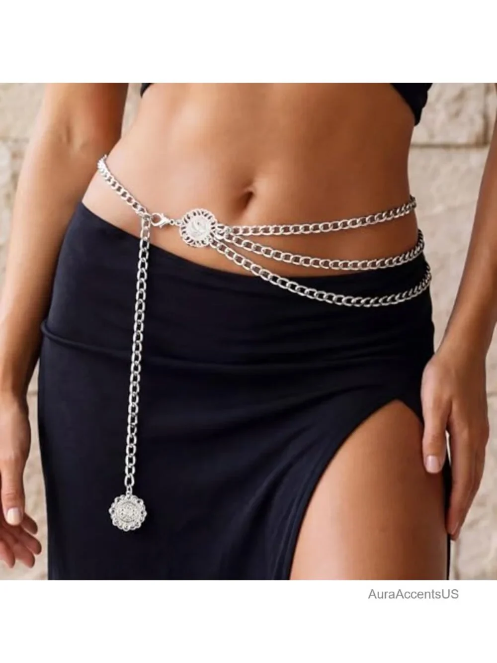 Western Chain Belt for Women Boho Cowgirl Vintage Alloy Metal Waist Chain